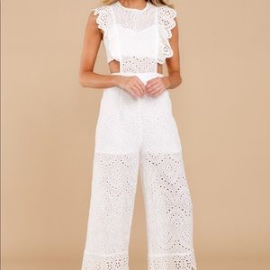 Live for the Weekend White eyelet jumpsuit